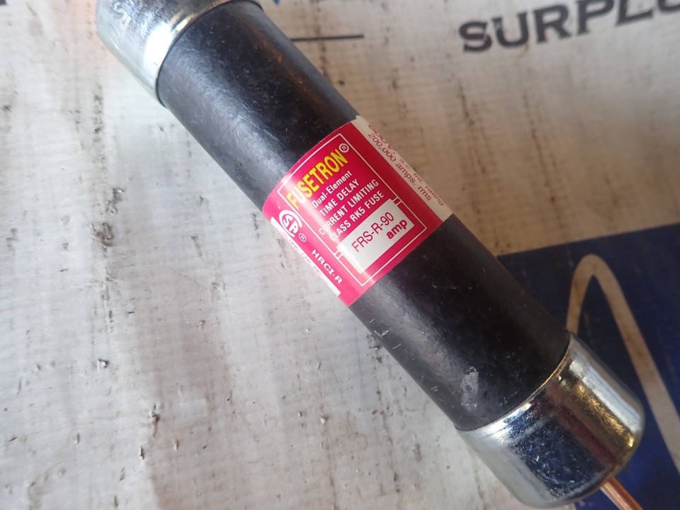 New Fusetron BUSS FRSR90 FRS-R-90 Class RK5 Time Delay 90 Amp 600V Fuse ...