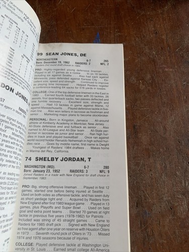 1985 Los Angeles Raiders Media Guide Plunkett Marcus Allen Alzado more HOF - Picture 4 of 8