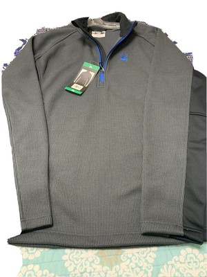 Spyder Men's XL 1/4 Zip Gray Black Pullover Sweater Jacket Long Sleeve | eBay