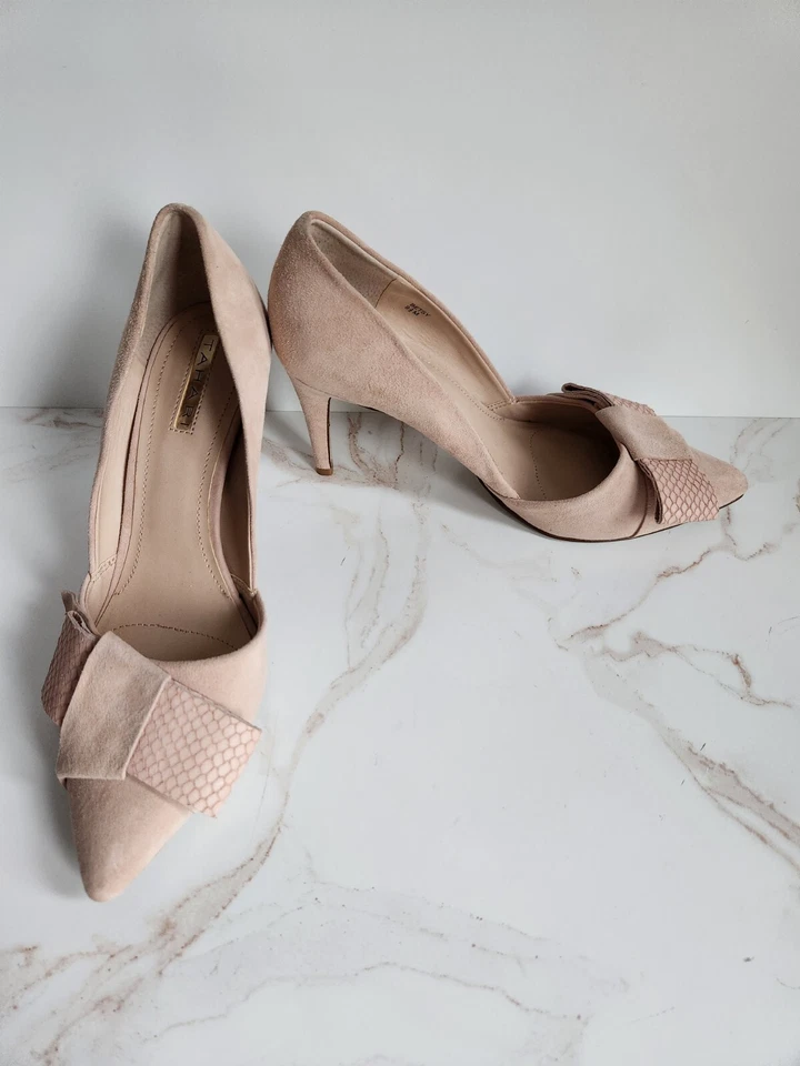 Tacones Tahari Betsy Rosa Rubor Gamuza Talla 9.5 Nuevos Foto 4 de 4