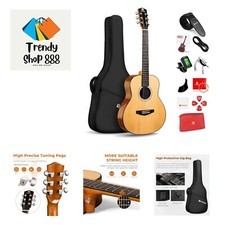 36" Beginner Acoustic Guitar, 3/4 Junior Size Guitarra Acustica For Beginner ...