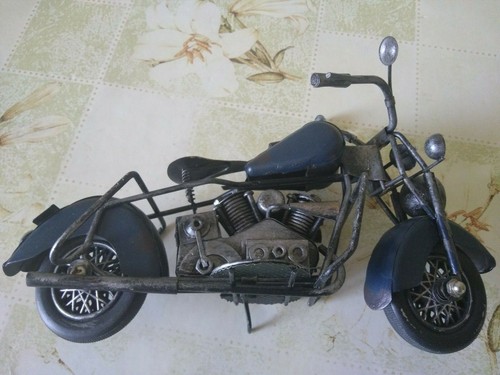 Vintage bike MOTORCYCLE HARLEY DAVIDSON tin toy tinplate car handmade - Picture 7 of 12