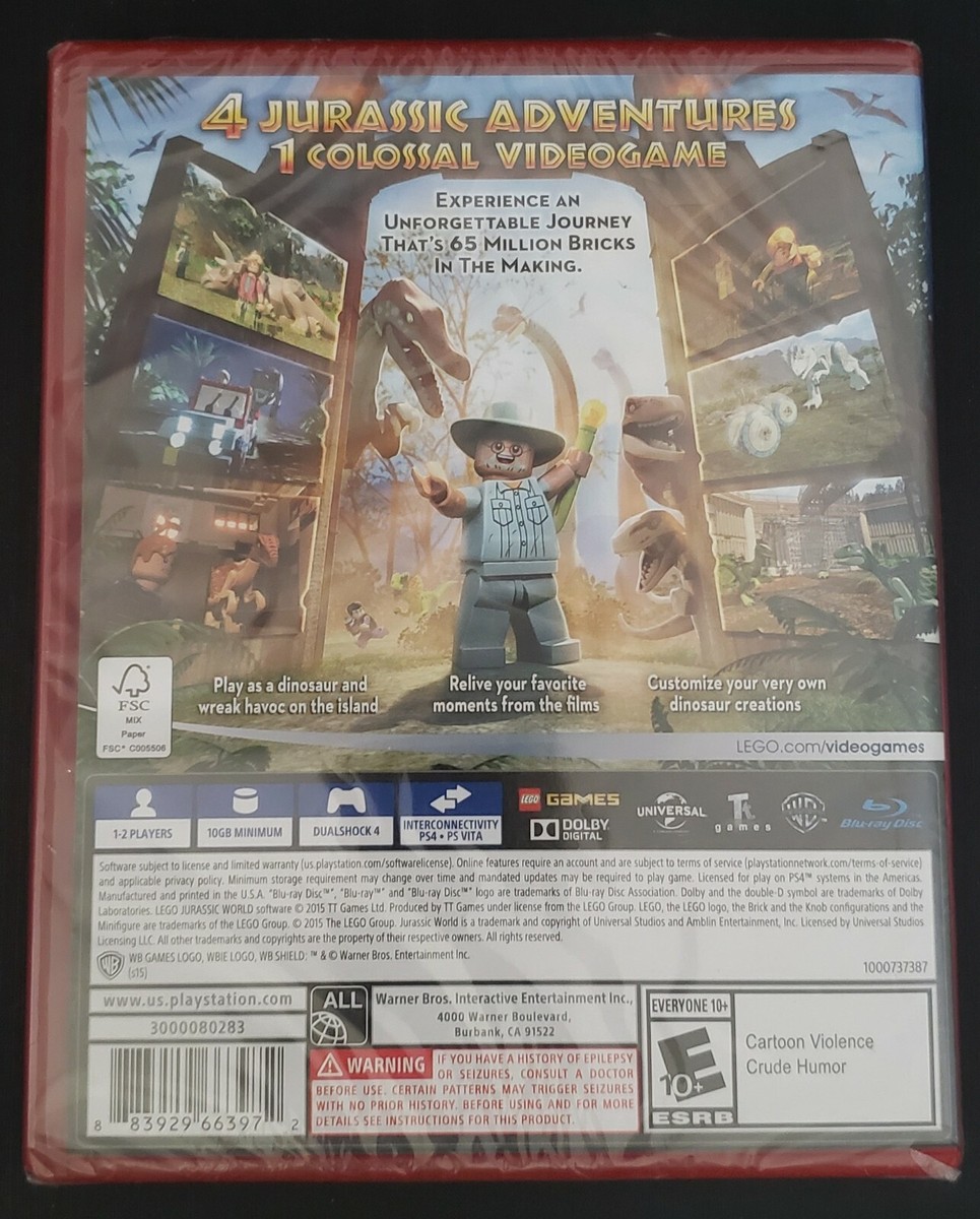 PS4 LEGO Jurassic World Playstation 4 game BRAND NEW STILL SEALED
