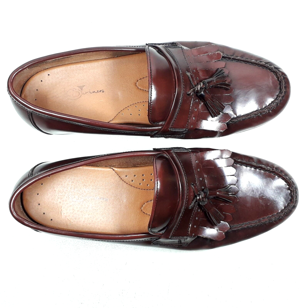 French Shriner Beltway Men Burgundy Leather Dress Tassel  display picture 1