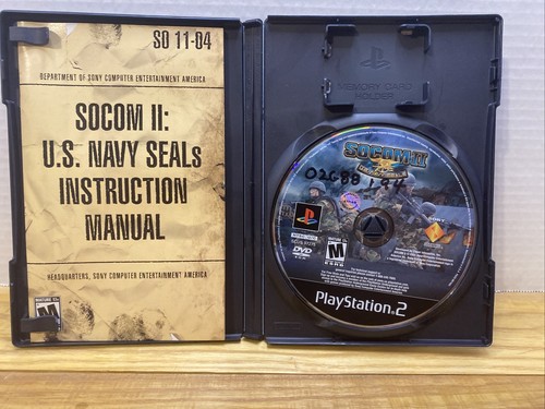 Socom II US Navy Seals PlayStation 2 PS2 Black Label Game CIB TESTED&WORKING - Picture 3 of 5