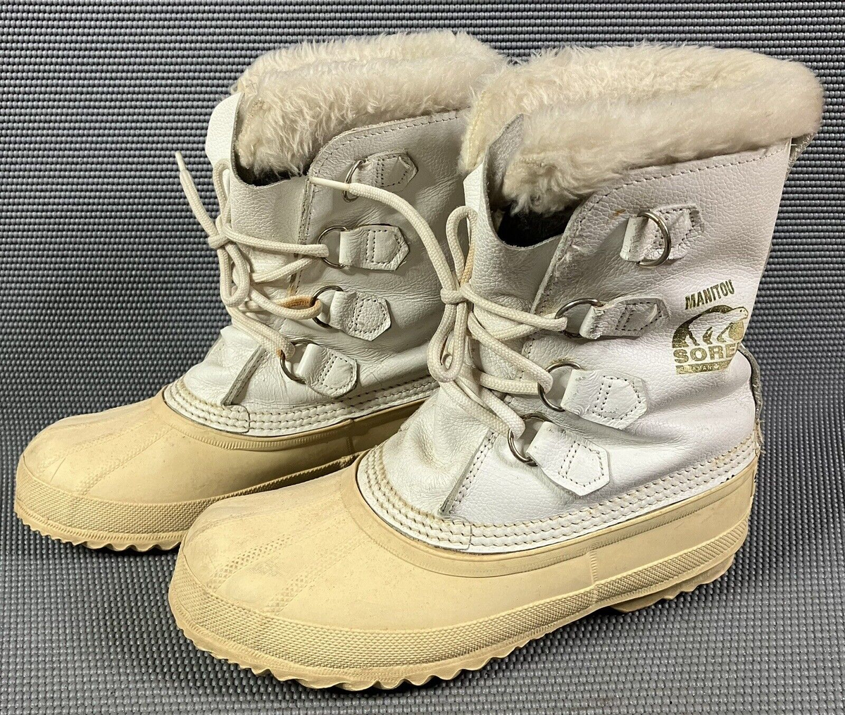 Sorel Manitou Womens Size Boots White Snow Winter Water Proof