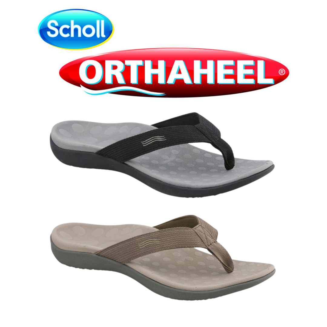 Scholl Orthaheel Wave Orthotic Sandals | Black/Khaki | Free Post, Bulk  Discounts | eBay