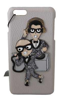 DOLCE & GABBANA Phone Case Cover Gray Leather #DGMen Patch iPhone 7 Plus $560