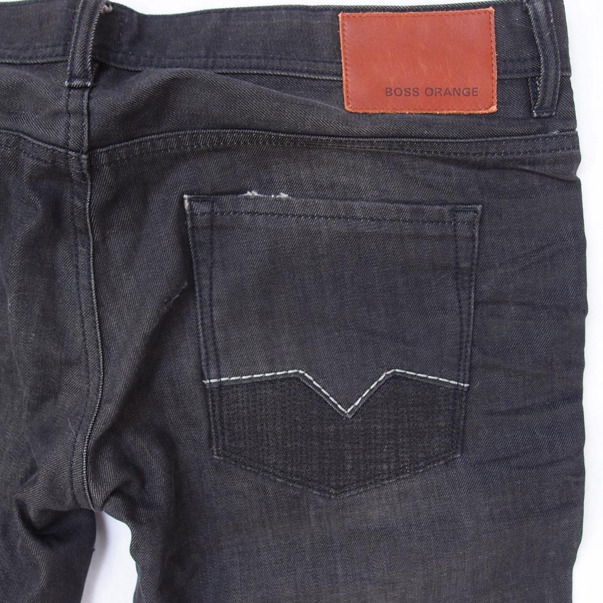 Mens HUGO BOSS ORANGE 90 Regular Tapered Cotton Grey Jeans W38 L30