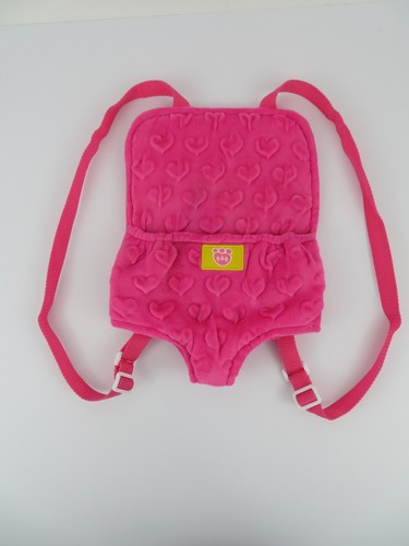 Build A Bear Workshop Pink Stuffed Animal Carrier Backpack Plush Soft Hearts BAB - Picture 6 of 6