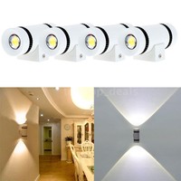 4x 6w 85-265v Modern Simple Aluminum Led Wall Light Double End Lamp Home T5t0 4x 6w 85-265v Modern Simple Aluminum Led Wall Light Double End Lamp Home T5t0