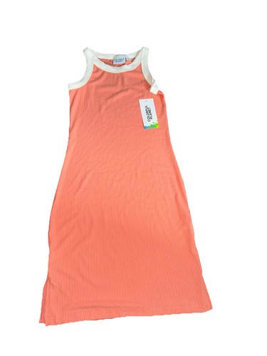 Vestido coral sin mangas acanalado Colorful Planet para niñas S 7/8