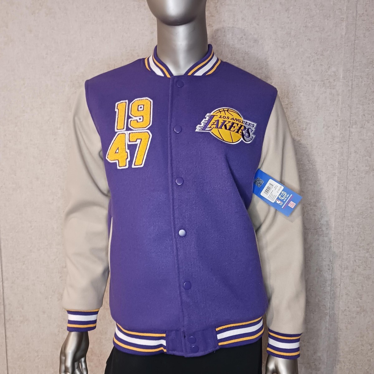 LOS ANGELES LAKERS スタジャン 紫 90's〜 アメリカ製 Los Angeles Lakers スタジアムジャケット