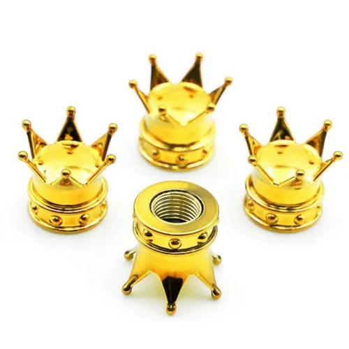 `Kings Crown Tire Valve Caps - Set of Four - Gold, SIlver or Black - Universal, - Picture 14 of 28