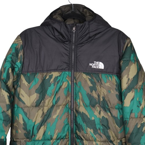 The North Face Boys Reversible Hooded Jacket Camo Size XL (18/20) Puffer Coat - Picture 3 of 11