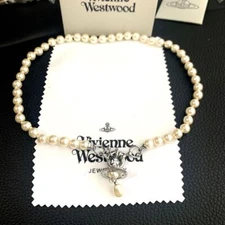 Vivienne Westwood Necklace Aleksa Pearl Silver IN BOX