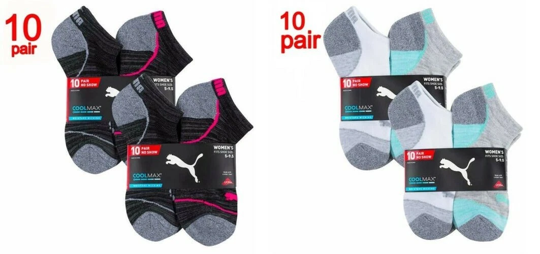 PUMA Ladies' No Show Sock, 10-pair