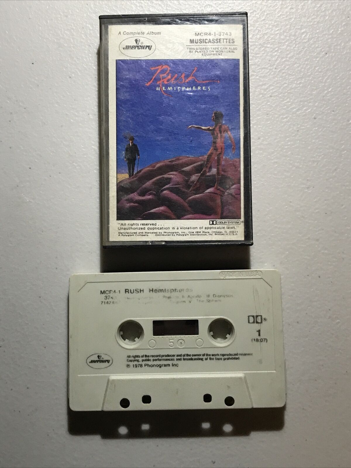 Rush Hemispheres 1978 Vintage Cassette Tape Pop Rock Music Mercury Records