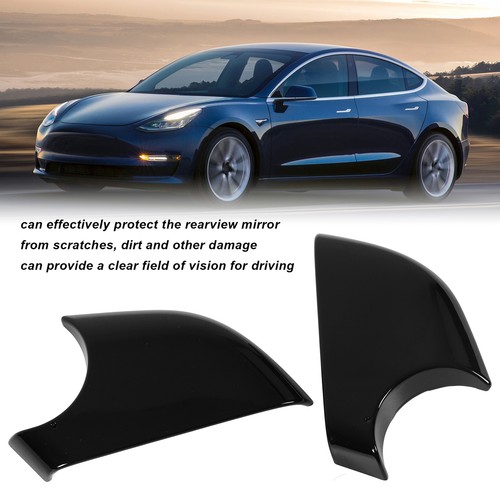 2 Pcs Glossy Black Car Exterior Mirror Cover Cap Protecting Rear View For Te FER - Picture 12 of 22