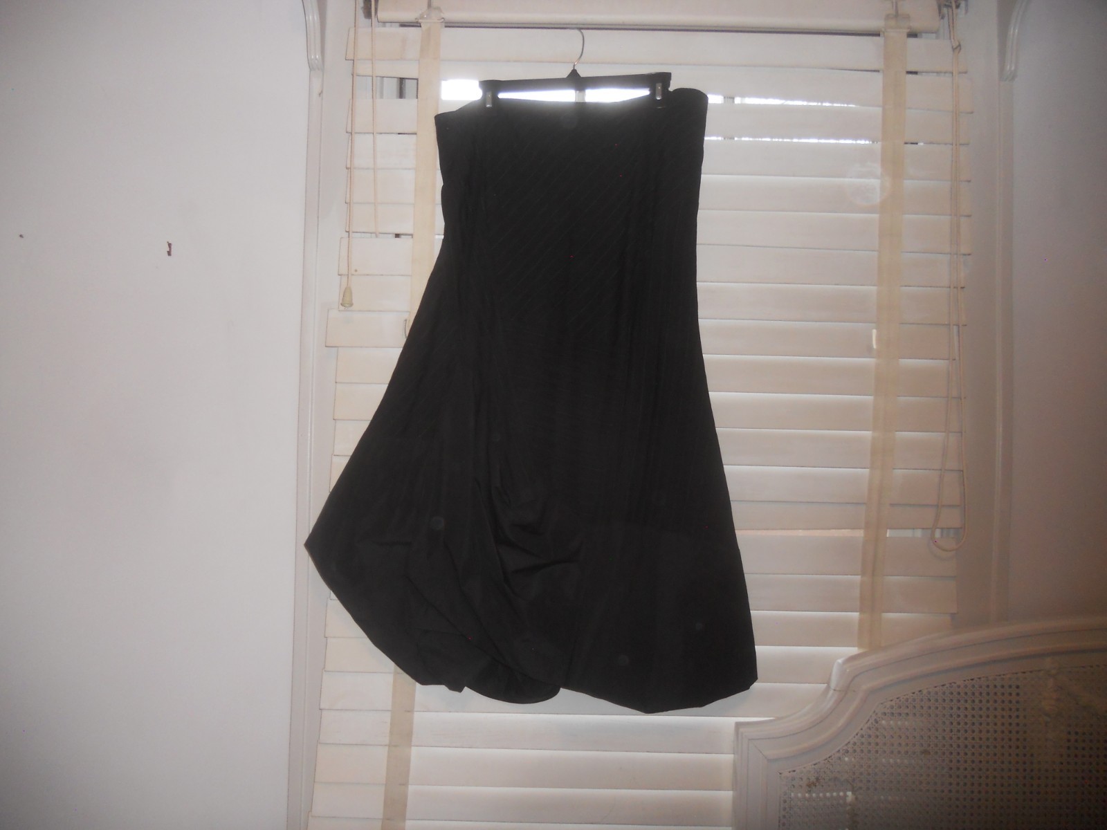 Ischiko AustriaOska~Art to Wear~Black Pinstripe Long Quirky Skirt~ US12 UK16 Klasyczna, limitowana wyprzedaż