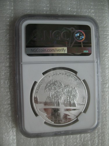 Latvia 5Euro 2022 Silver Proof Coin 150th Anniv Birth Vilhelms Purvitis NGC PF70 - Picture 4 of 4