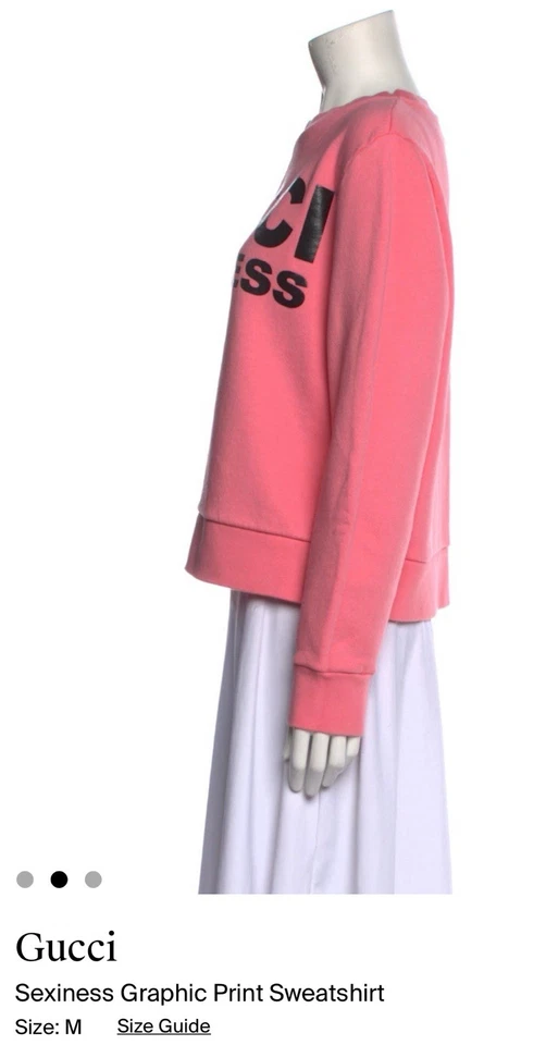 Authentic Gucci Sexiness Sweatshirt Logo Print Pink Crewneck size M - Image 2 of 4