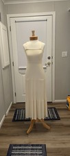 Forever 21 Pale Yellow Gauze Sundress Maxi Smocked Bodice Slightly Sheer Sz Sm