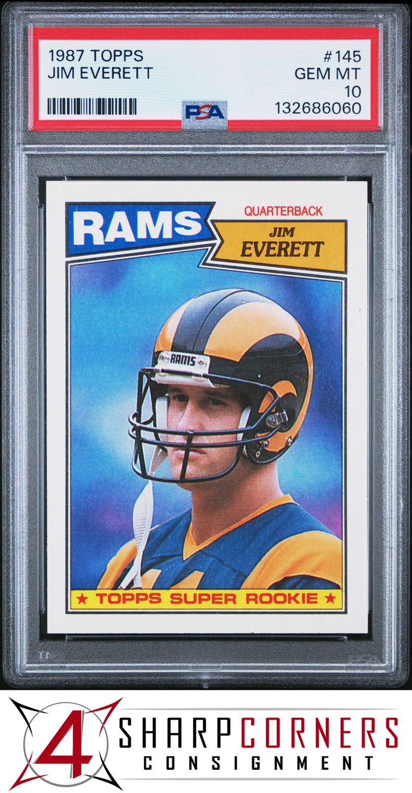 1987 TOPPS #145 JIM EVERETT RC RAMS PSA 10