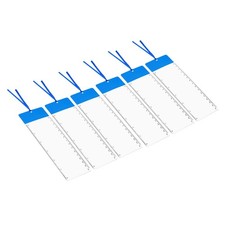 6pcs Bookmark Magnifier with Ruler 3X Magnifying Sheet Page Magnifier Lens Blue