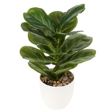 18 Inch Artificial Plants Realistic Fake Fiddle Leaf Fig Plant Faux Ficus Lyr...