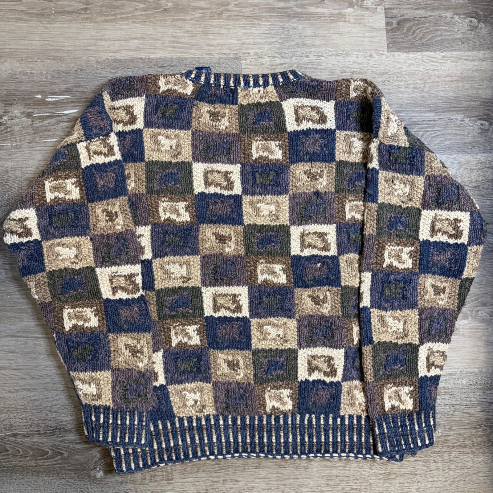 Northern Isles Hand Knitted Patchwork Sweater Men… - image 2
