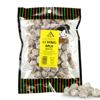 Asia Trans Seeded White Li Hing Mui Crack Seed Plums | Hawaiian Favorite | Salty