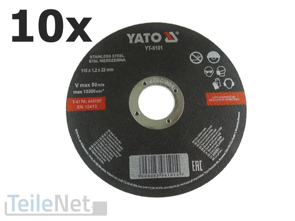 10X Trennscheibe 115X1,2Mm Metall Edelstahl Flexscheibe Winkelschleifer-image