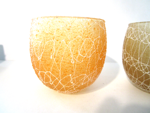 Vintage MCM Spaghetti String Roly Poly Bar Glasses Set of 3 - Picture 9 of 19