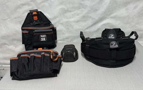Cinturón y tirantes para herramientas profesionales Gatorback Contractor con bolsas Klein Mod Box Combo M
