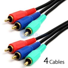 6 FT 3 RCA Component Video Cable RGB HDTV DVD VCR 6 feet - PACK of 4