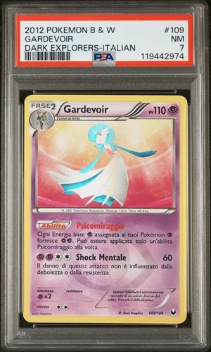 2012 POKEMON BLACK & WHITE DARK EXPLORERS ITALIAN #109 GARDEVOIR PSA 7