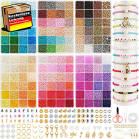 Perlen Set FüR Diy ArmbäNder 3Mm Bunt Glasperlen Schmuck Basteln ZubehöR