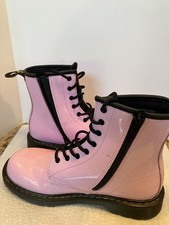 Image of Doc Martens 1460 W combat boots Pink patent biker military Size  US 5