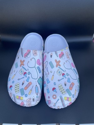 Ester by Delta Uniforms Women Sz 7Lightweight Floral Comfort NurseClog