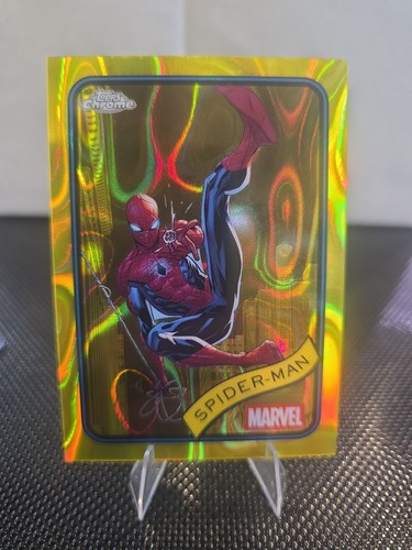 2025 Topps Chrome Marvel Spider-Man Yellow Lava Refractor