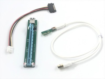 PCIe 1X to PCIe 16X Card with USB 3.0 Crypto Mining Cable