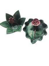 Sid Harper Georgia Handmade Ceramic Scalloped Leaf  Flower   Folk Art Decor