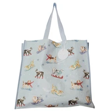 Christmas Dogs Dog Snow Skiing Skating Sledding Snowflakes TJMaxx Tote Bag Gift