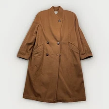 VTG Holt Renfrew Wool / Cashmere Dress Coat Mocha Brown Women Sz 10 Canada Made