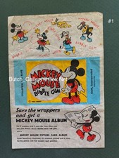 10 MICKEY MOUSE BUBBLE GUM CARD WRAPERS 1930s WDE collection of 10 wrappers