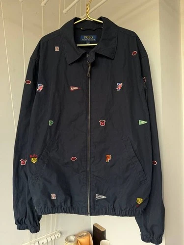 Polo Ralph Lauren All Over Multi Embroidered Ivy League Crest Harrington Jacket - product listing photo