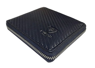 J. Wilson London Herren Designer RFID Protected M, Rot / Carbon Black 
