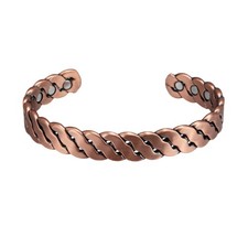Adjustable Copper Cuff Bracelet Magnetic Therapy Bangle Men Women
