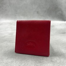 Longchamp Red Leather Coin Case 8822 Limited Edition Popular Signature Classic E